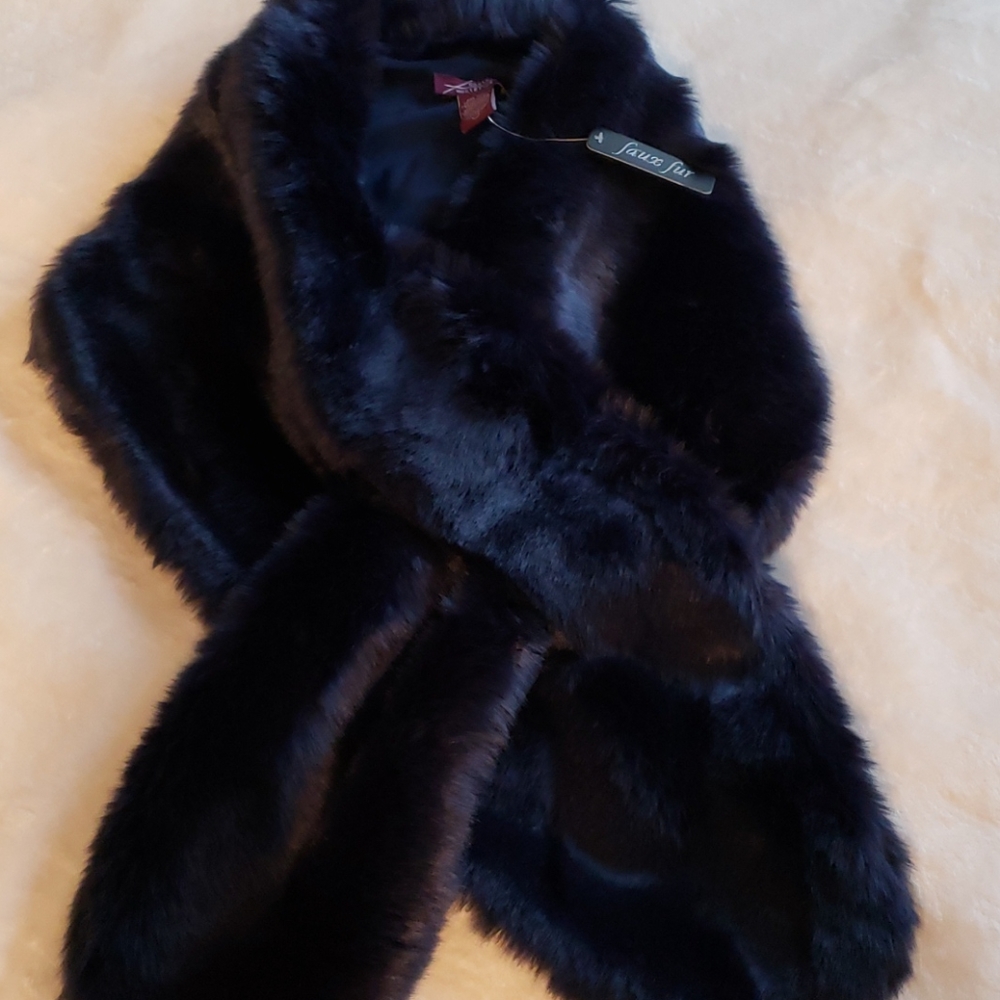 East side West side dark blue navy scarf